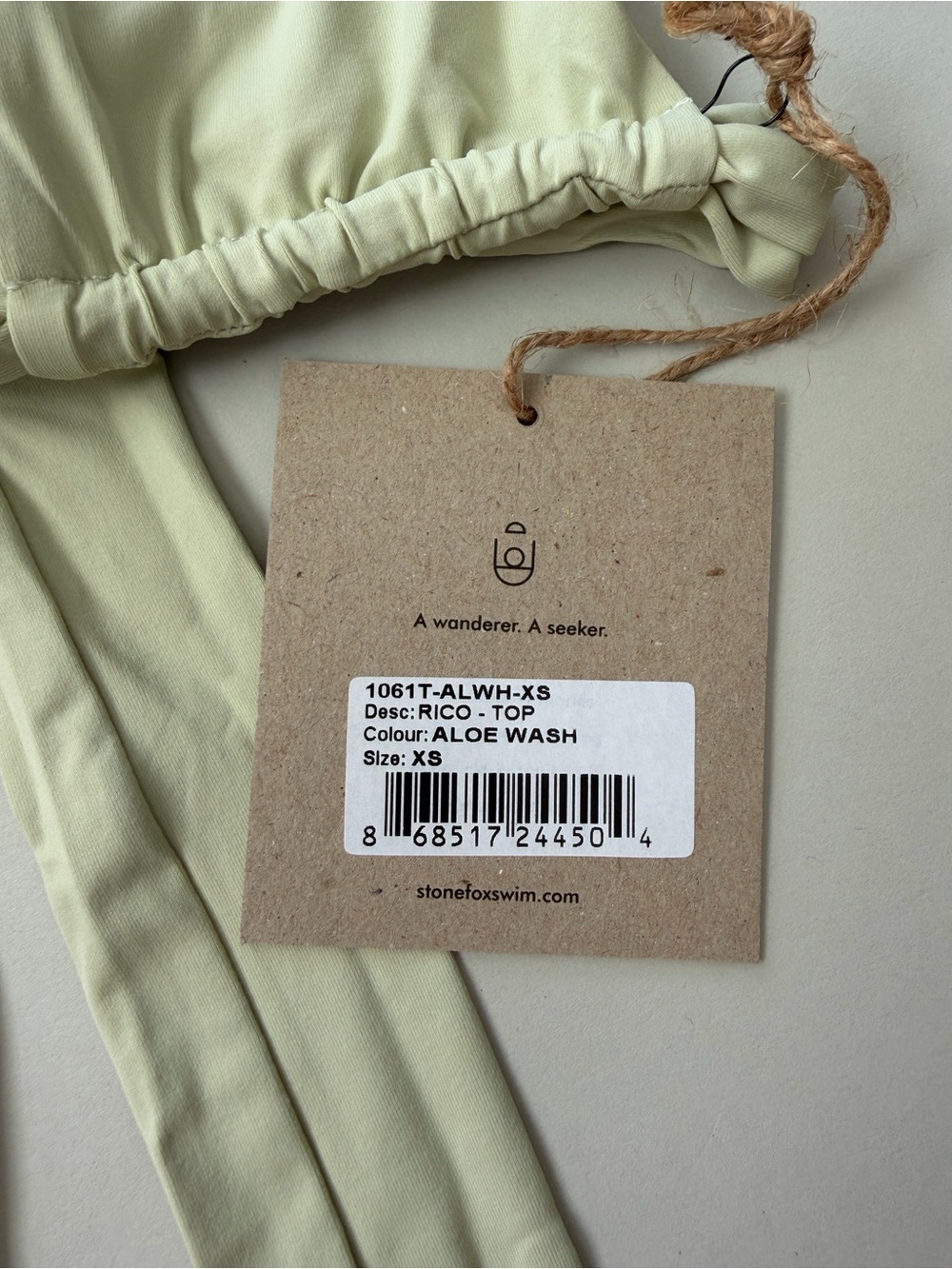 STONE FOX SWIM Rico Halter Bikini Top in Aloe Wash - Picture 5 of 5